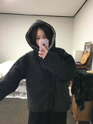 Oversized Hooded Duck Down Loose Fit Padded Jumper