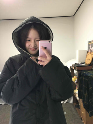 Oversized Hooded Duck Down Loose Fit Padded Jumper