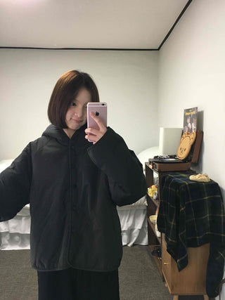 Oversized Hooded Duck Down Loose Fit Padded Jumper