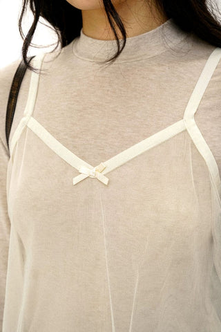 [Moromoro2] Layered Mesh Lace Camisole  Dress