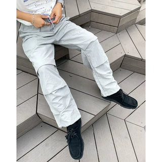 Two-pleat detail string pants