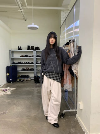 NEVERSEEZ Distressed Patch Embroidered Sweatshirt