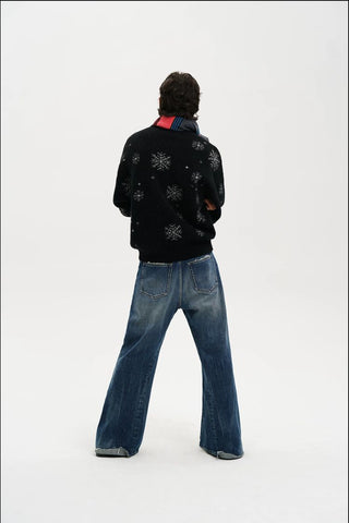 [MASONPRINCE] Snowflake Jacquard Wool Blend Sweater