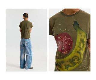CONP Fruit Graffiti Slim T-shirt (Dark Green)