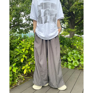 Nylon wide string pants