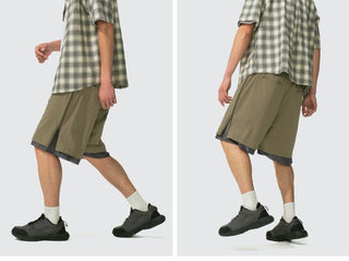 [Monterest] Double Layer Side Zip Outdoor Shorts