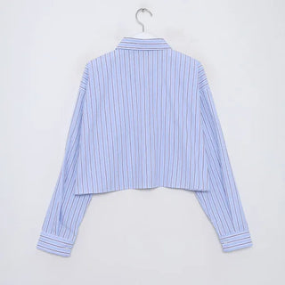 Multi-stripe crop shirt