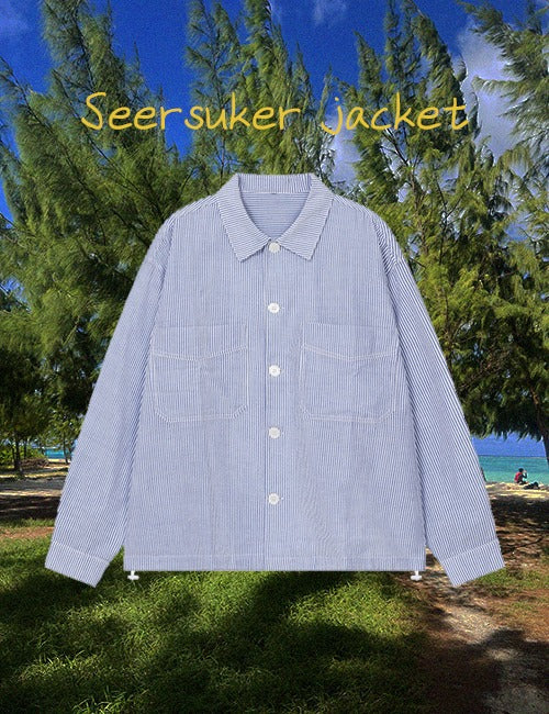 [Summer] Seersucker Shirt Jacket (2 colors)