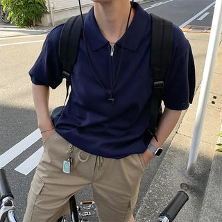 cool basic zip-up knit
