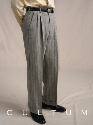 [CULTUM] Heavyweight Wool Double Pleat Trousers