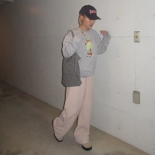 Summer nylon elastic waist pants