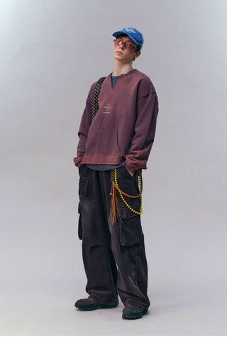 [Monterest] Washed Corduroy Wide Leg Work Pants