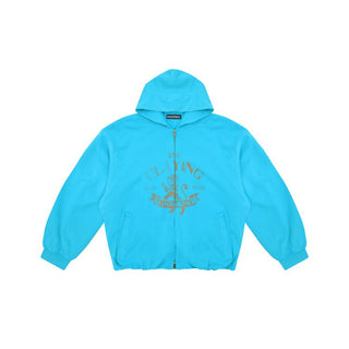 [MASONPRINCE] Boxy-Fit Hooded Zip-Up Cardigan