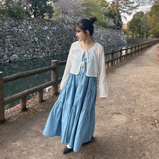 String denim camisole dress