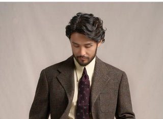 [CULTUM] 1930s Wool Herringbone Check Blazer