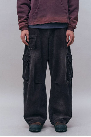 [Monterest] Washed Corduroy Wide Leg Work Pants