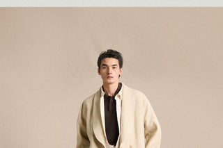 [CULTUM] Cotton Linen Blend Shawl Collar Jacket