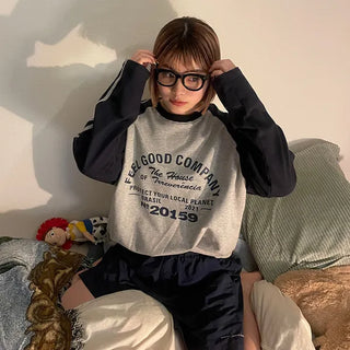 Raglan bicolor long-sleeve T-shirt