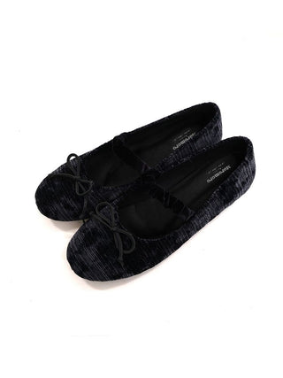 [Moromoro2] Velvet Bow Ballet Flats