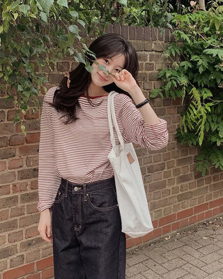 (4 colors) Slim Stripe T-shirt