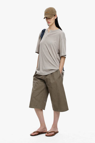 [MASONPRINCE] Henley Neck Short-Sleeve T-Shirt