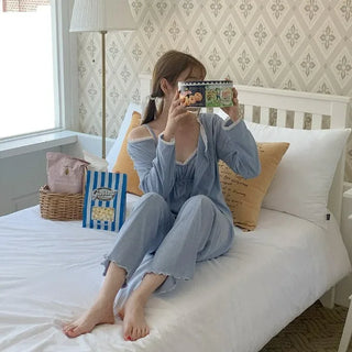 [set] Ribbed Sweatshirt Set