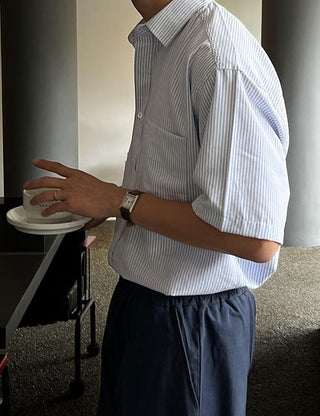The Basic Striped Short Sleeve Shirt (6 colors)