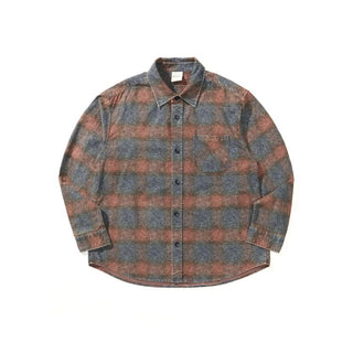 [Monterest] Washed Brushed Plaid Flannel Shirt