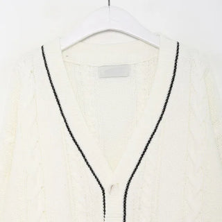 Cable knit unisex cardigan