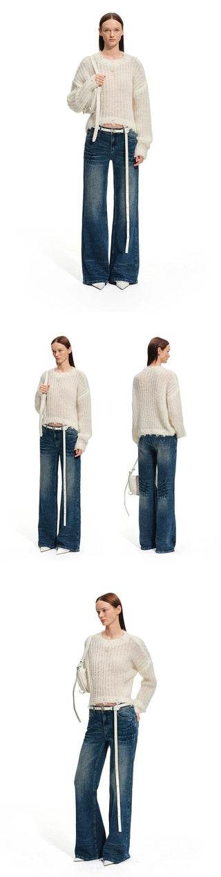 [NOTAWEAR] Washed Twill Bootcut Jeans