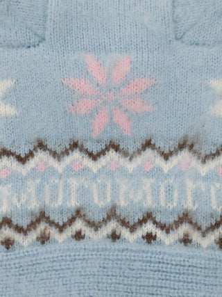 [Moromoro2] Fair Isle Mohair Cat Ear Hat
