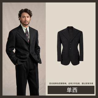 [CULTUM] 1930s Wool Twill Peak Lapel Suit