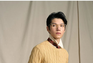 [CULTUM] Ivy Style Cable Knit Crewneck Sweater