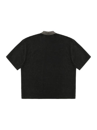[MASONPRINCE] Check Collar Pique Cotton Polo