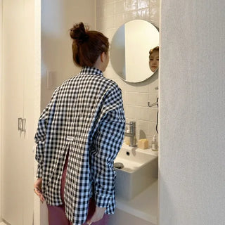 Loose check shirt