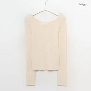 U-neck ribbed knit