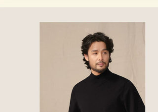 [CULTUM] Cashmere Blend Mock Neck Sweater