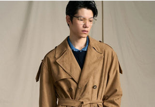 [CULTUM] Faux Suede Trench Coat