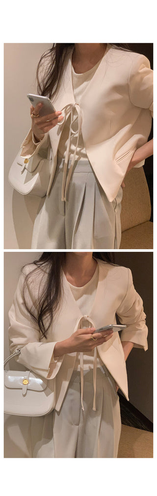 Collarless jacket in 3 colors!