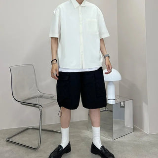 chalk cargo bermuda cotton pants