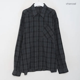 Cotton check long-sleeved shirt