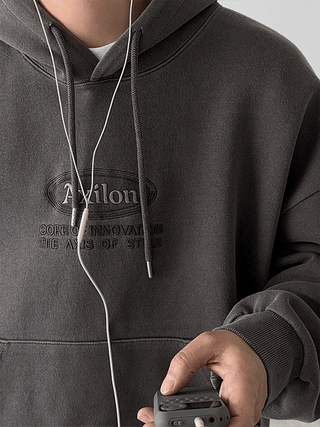 Axilon Embroidered Pigment Hoodie