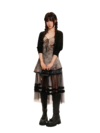 [Moromoro2] Tencel Linen Blend Lace Trim V-Neck  Cardigan