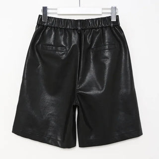 Faux leather shorts