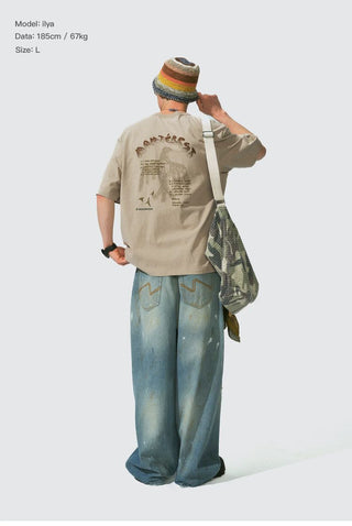 [Monterest] Outdoor Bird Print Oversized T-Shirt