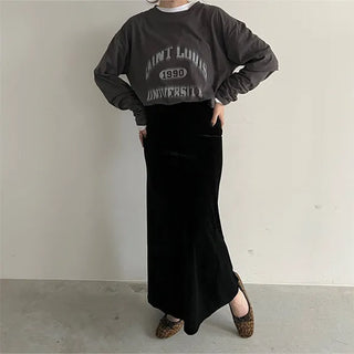 Velvet H-line skirt