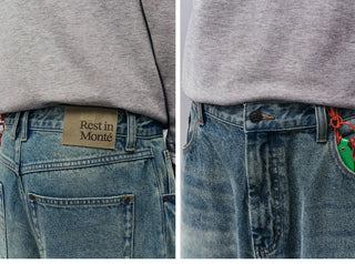 [Monterest] Washed Wide Leg Denim Pants