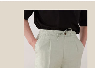 [CULTUM] Linen-blend Srawstring Shorts