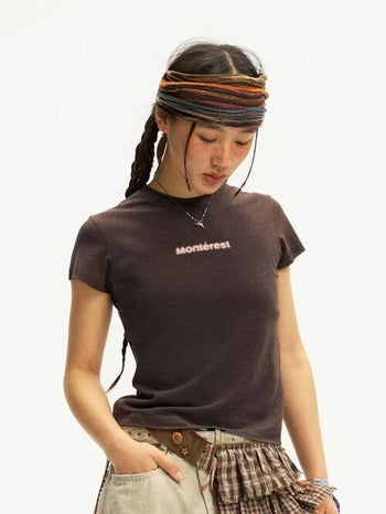 [Monterest] 3A Antibacterial Slim Fit Logo T-Shirt
