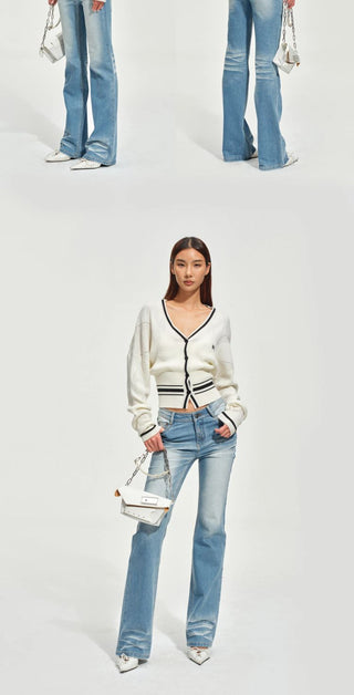 [NOTAWEAR] Wave Washed Slim Straight Jeans